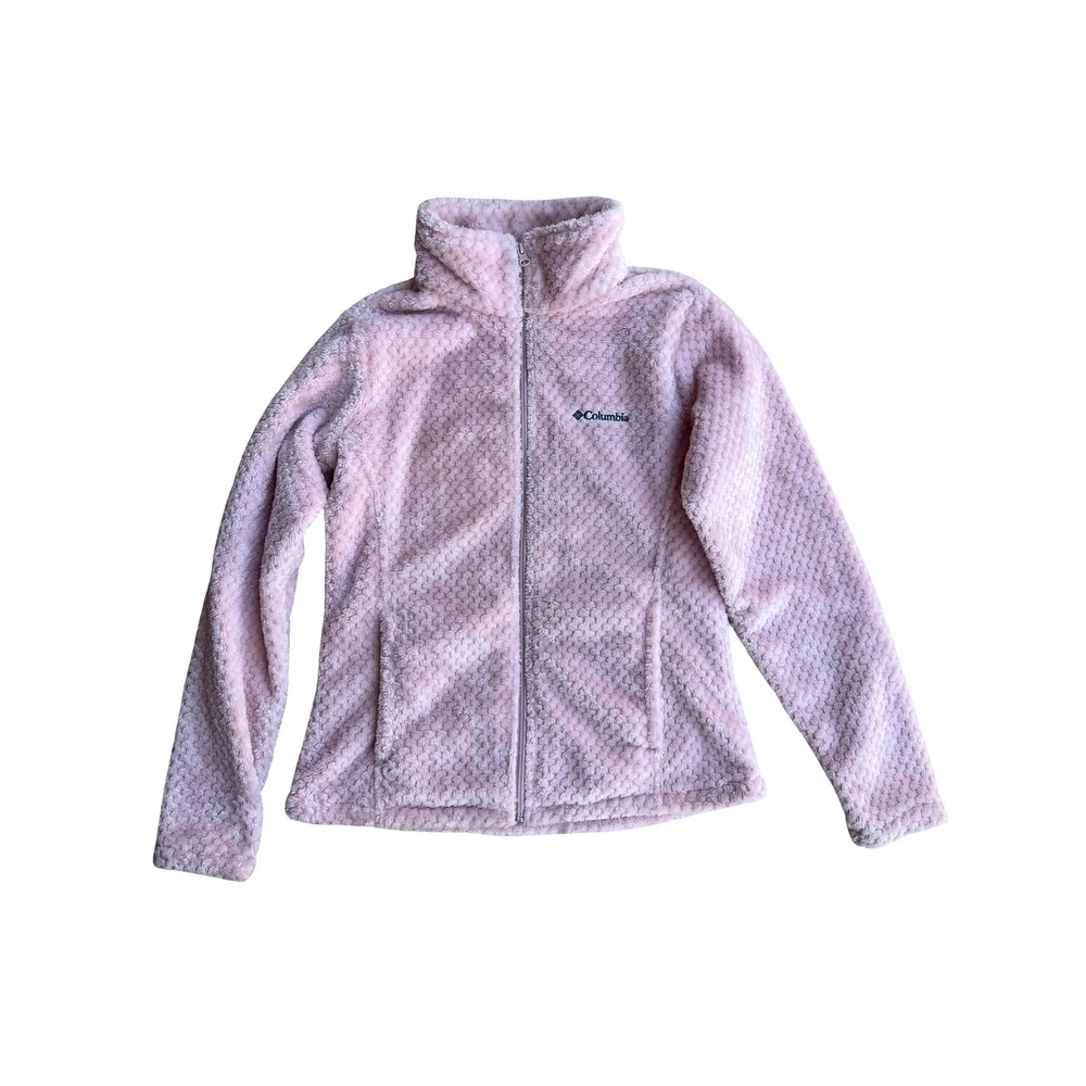 Columbia Fire Side II Sherpa Full Zip Fleece Jacket Pink XL0668 Womens Medium